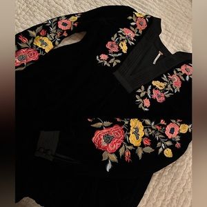 Free People Embroidered Velvet Mia Dress